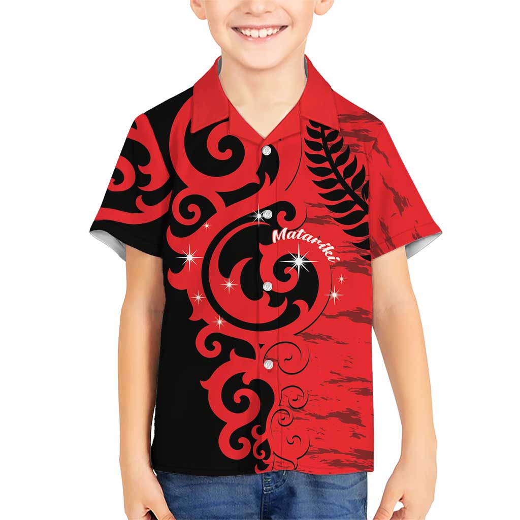 New Zealand Matariki Family Matching Long Sleeve Bodycon Dress and Hawaiian Shirt Maori New Year Koru Pattern