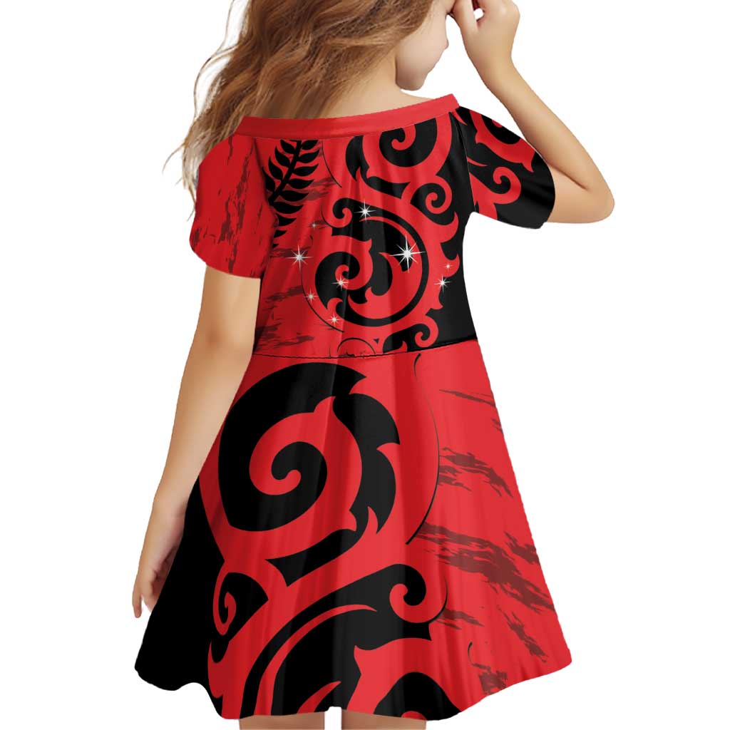 New Zealand Matariki Family Matching Off Shoulder Short Dress and Hawaiian Shirt Maori New Year Koru Pattern