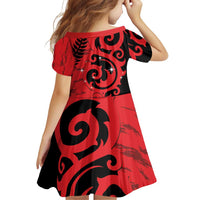 New Zealand Matariki Family Matching Off Shoulder Short Dress and Hawaiian Shirt Maori New Year Koru Pattern