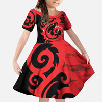 New Zealand Matariki Family Matching Short Sleeve Bodycon Dress and Hawaiian Shirt Maori New Year Koru Pattern