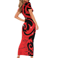 New Zealand Matariki Family Matching Short Sleeve Bodycon Dress and Hawaiian Shirt Maori New Year Koru Pattern