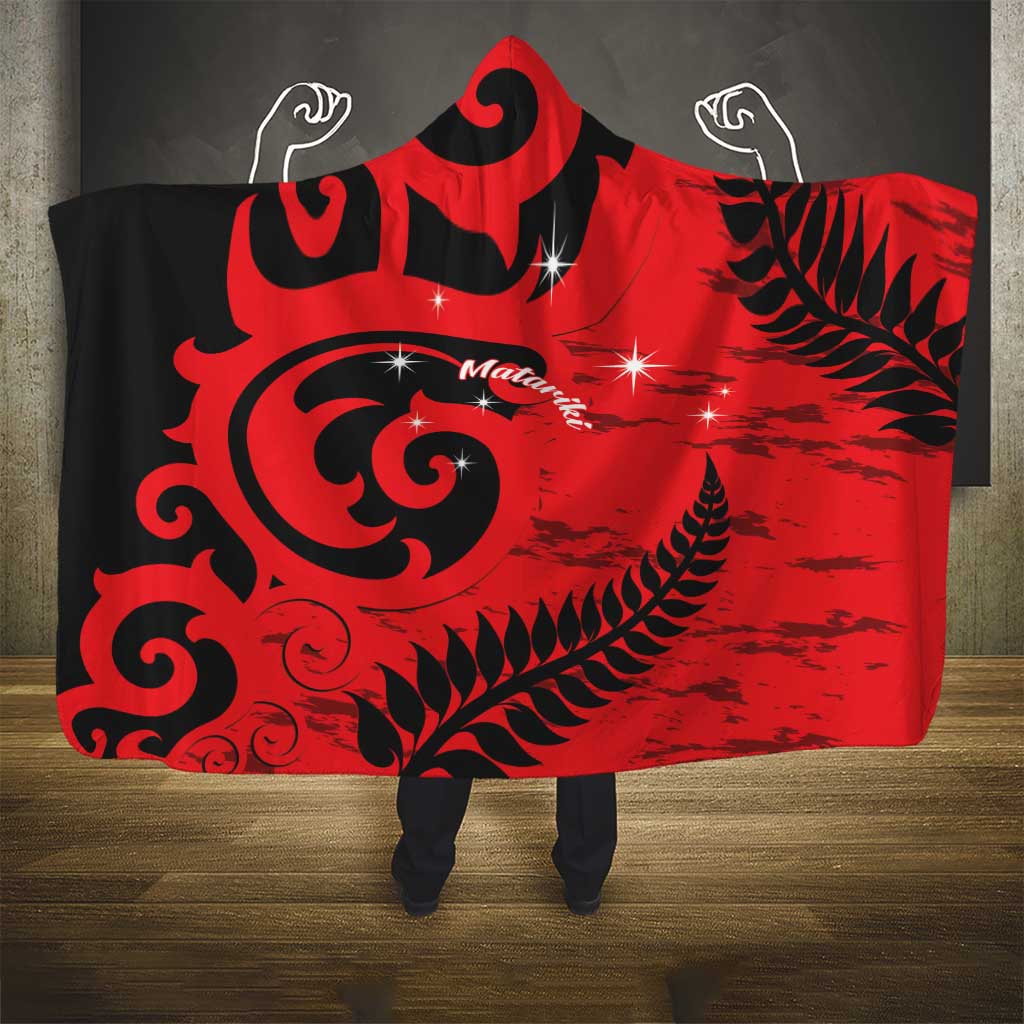 New Zealand Matariki Hooded Blanket Maori New Year Koru Pattern