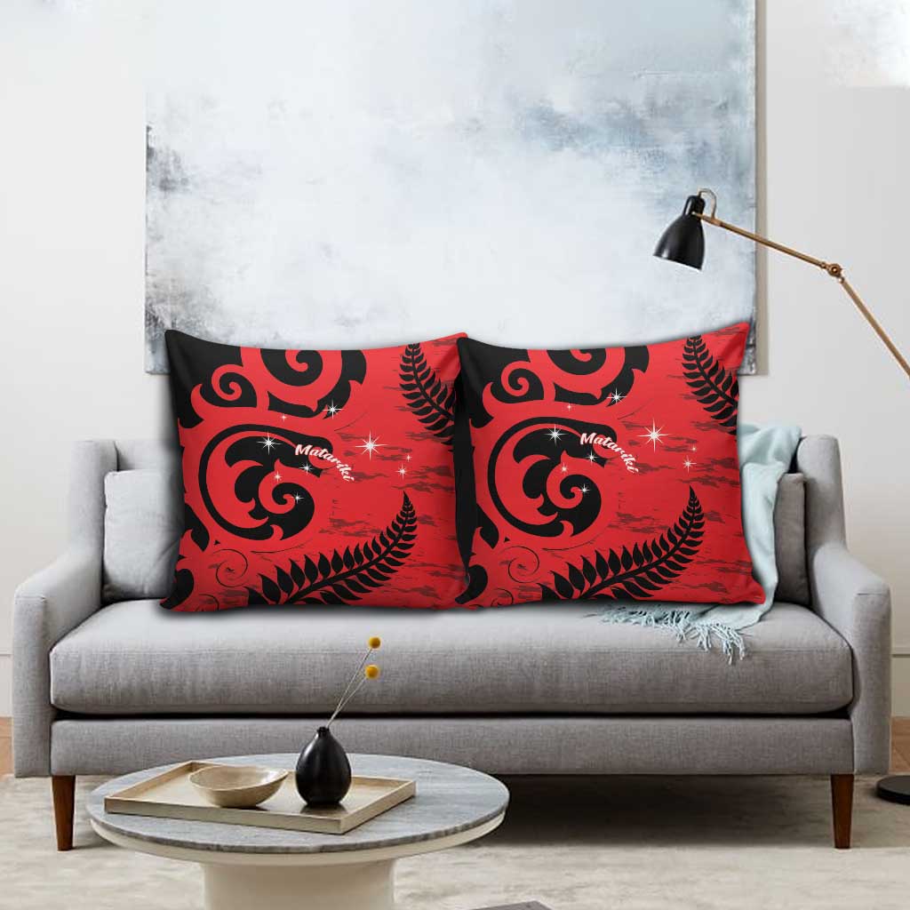 New Zealand Matariki Pillow Cover Maori New Year Koru Pattern