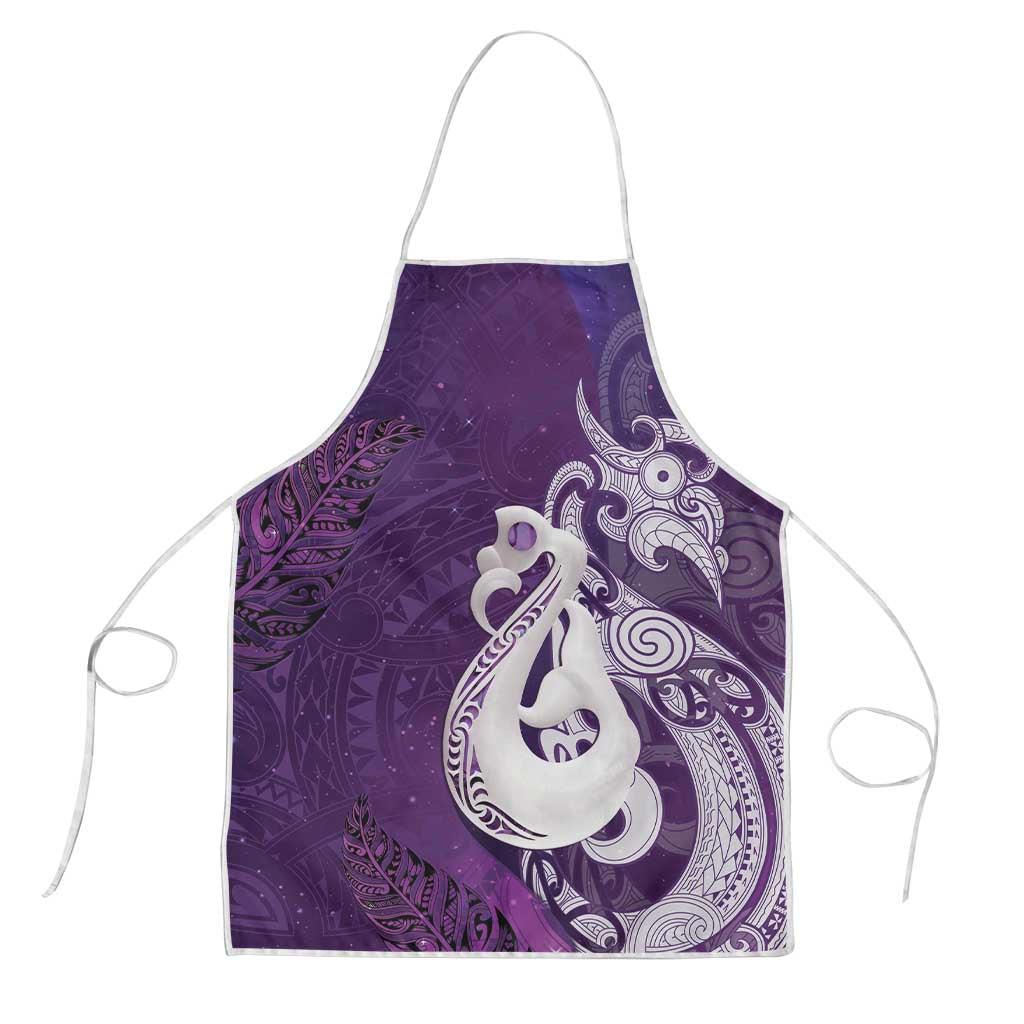 New Zealand Matariki Apron Maori Manaia Galaxy Silver Fern Purple Color