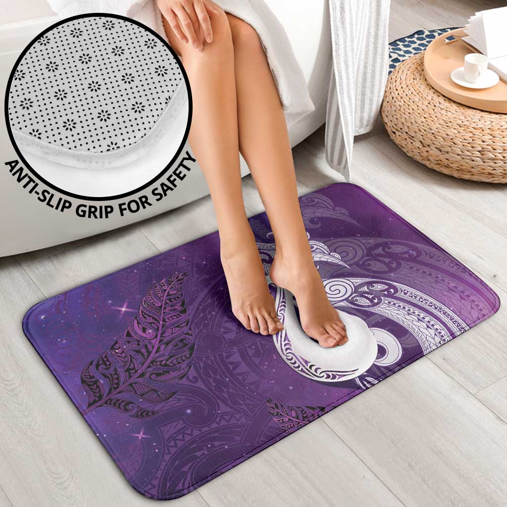 New Zealand Matariki Bathroom Set Maori Manaia Galaxy Silver Fern Purple Color