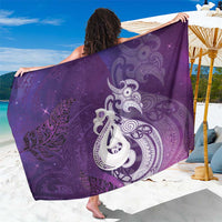 New Zealand Matariki Sarong Maori Manaia Galaxy Silver Fern Purple Color