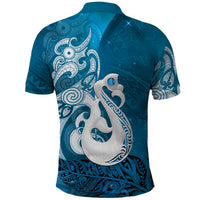 New Zealand Matariki Polo Shirt Maori Manaia Galaxy Silver Fern Blue Color