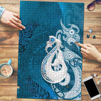 New Zealand Matariki Puzzle Maori Manaia Galaxy Silver Fern Blue Color LT22 Blue - Polynesian Pride