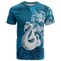 New Zealand Matariki T Shirt Maori Manaia Galaxy Silver Fern Blue Color