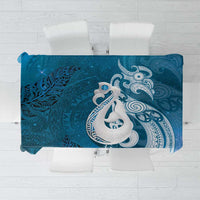 New Zealand Matariki Tablecloth Maori Manaia Galaxy Silver Fern Blue Color LT22 Blue - Polynesian Pride