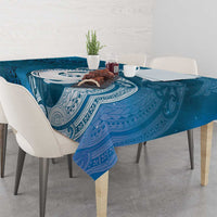 New Zealand Matariki Tablecloth Maori Manaia Galaxy Silver Fern Blue Color LT22 - Polynesian Pride