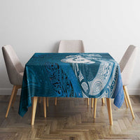New Zealand Matariki Tablecloth Maori Manaia Galaxy Silver Fern Blue Color LT22 - Polynesian Pride