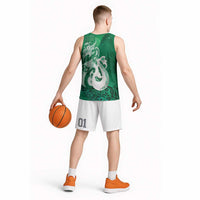 New Zealand Matariki Basketball Jersey Maori Manaia Galaxy Silver Fern Green Color