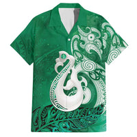 New Zealand Matariki Hawaiian Shirt Maori Manaia Galaxy Silver Fern Green Color