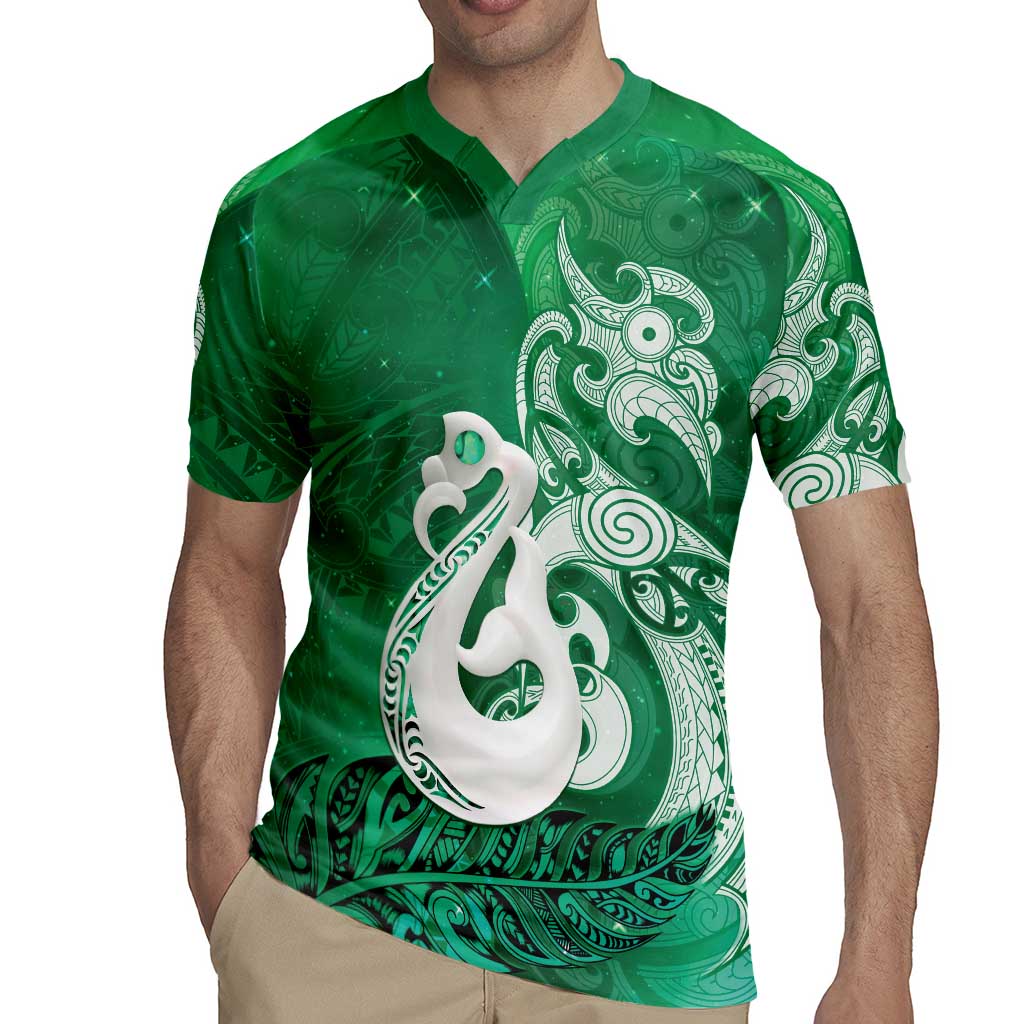 New Zealand Matariki Rugby Jersey Maori Manaia Galaxy Silver Fern Green Color