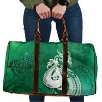 New Zealand Matariki Travel Bag Maori Manaia Galaxy Silver Fern Green Color