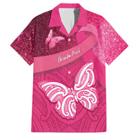 New Zealand Breast Cancer Awareness Family Matching Summer Maxi Dress and Hawaiian Shirt Pink Ribbon Butterfly Maori Pattern