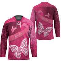 New Zealand Breast Cancer Awareness Hockey Jersey Pink Ribbon Butterfly Maori Pattern