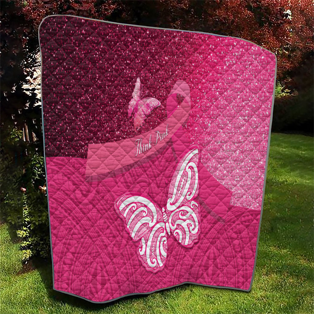 New Zealand Breast Cancer Awareness Quilt Pink Ribbon Butterfly Maori Pattern LT22 - Polynesian Pride