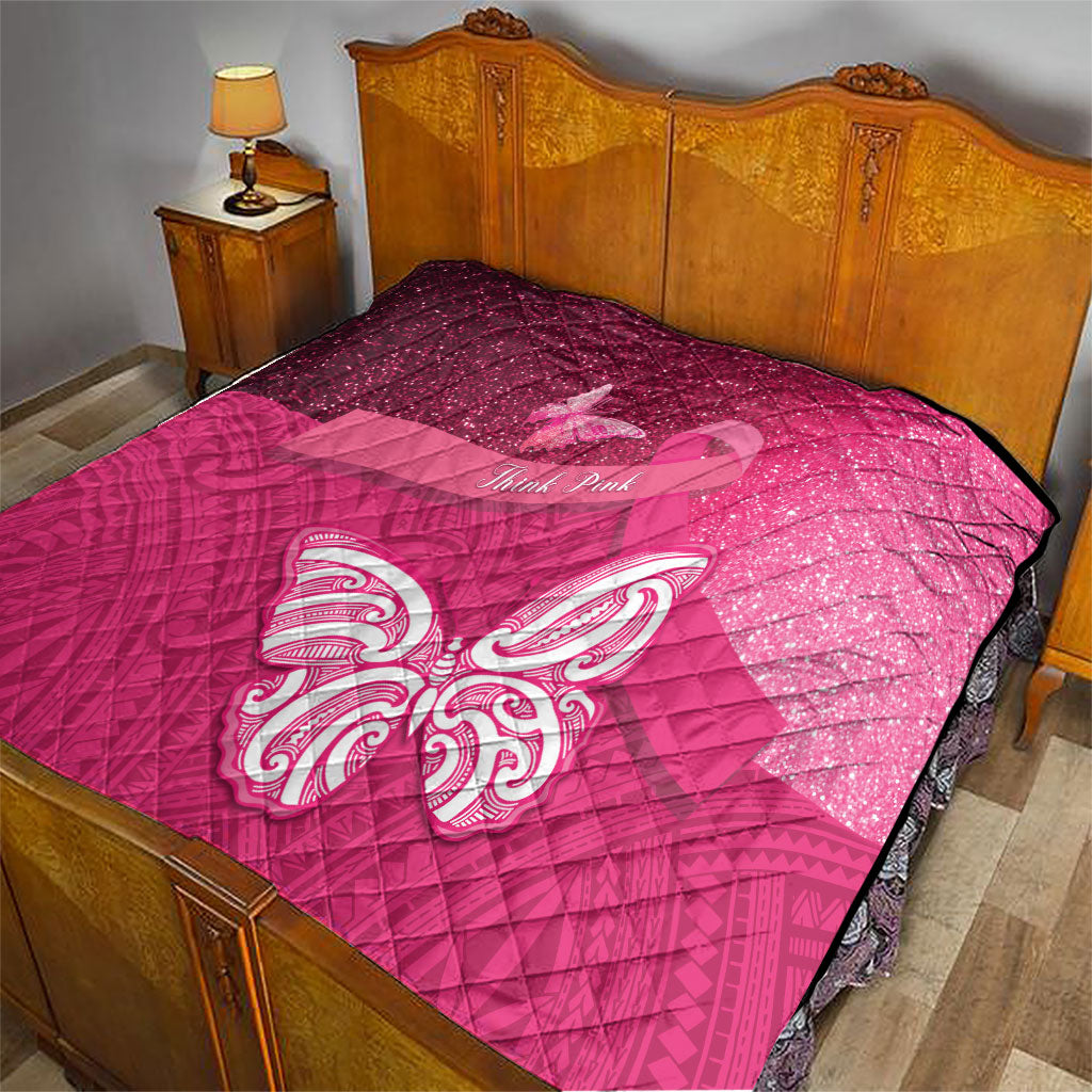 New Zealand Breast Cancer Awareness Quilt Pink Ribbon Butterfly Maori Pattern LT22 - Polynesian Pride