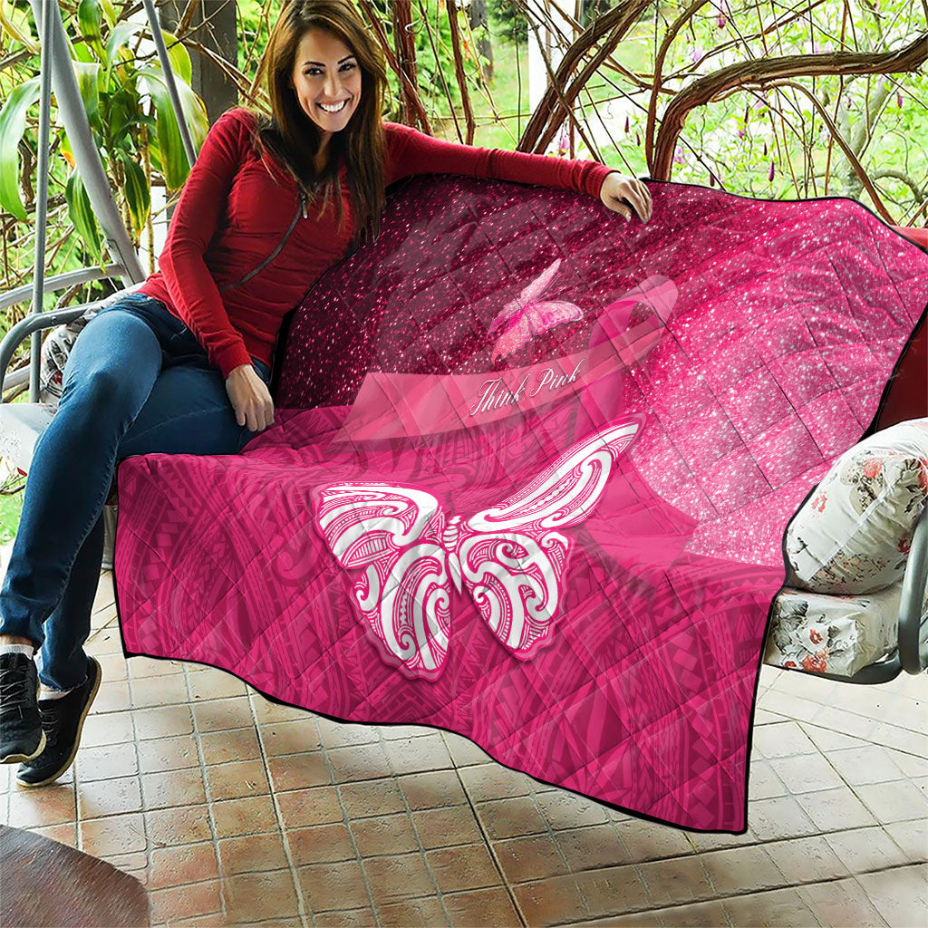 New Zealand Breast Cancer Awareness Quilt Pink Ribbon Butterfly Maori Pattern LT22 - Polynesian Pride