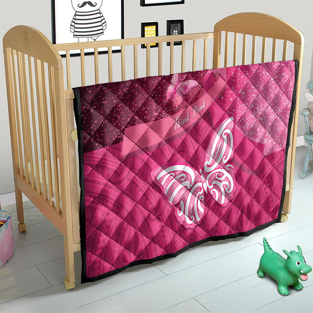 New Zealand Breast Cancer Awareness Quilt Pink Ribbon Butterfly Maori Pattern LT22 - Polynesian Pride
