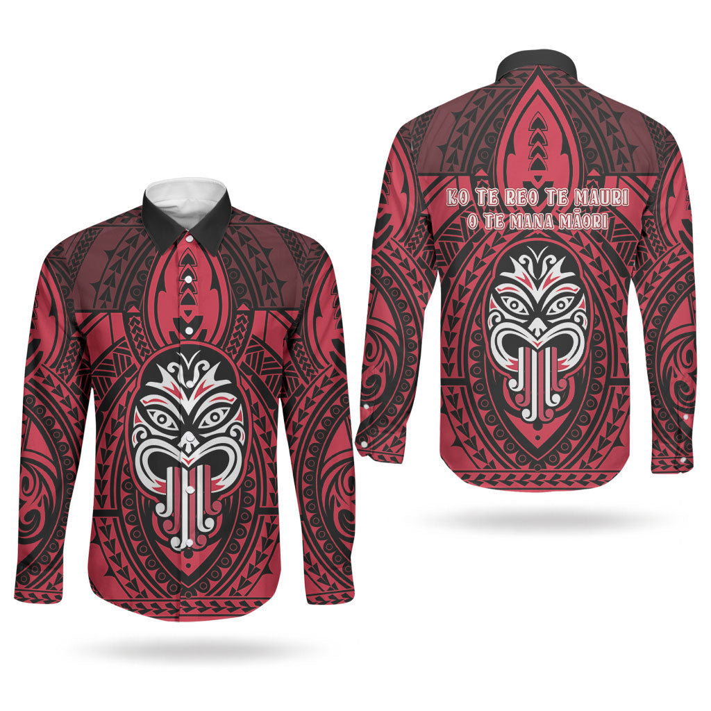 New Zealand Maori Language Week Couples Matching Off The Shoulder Long Sleeve Dress and Long Sleeve Button Shirt Te Wiki O Te Reo Maori Hei Tiki LT22 - Polynesian Pride