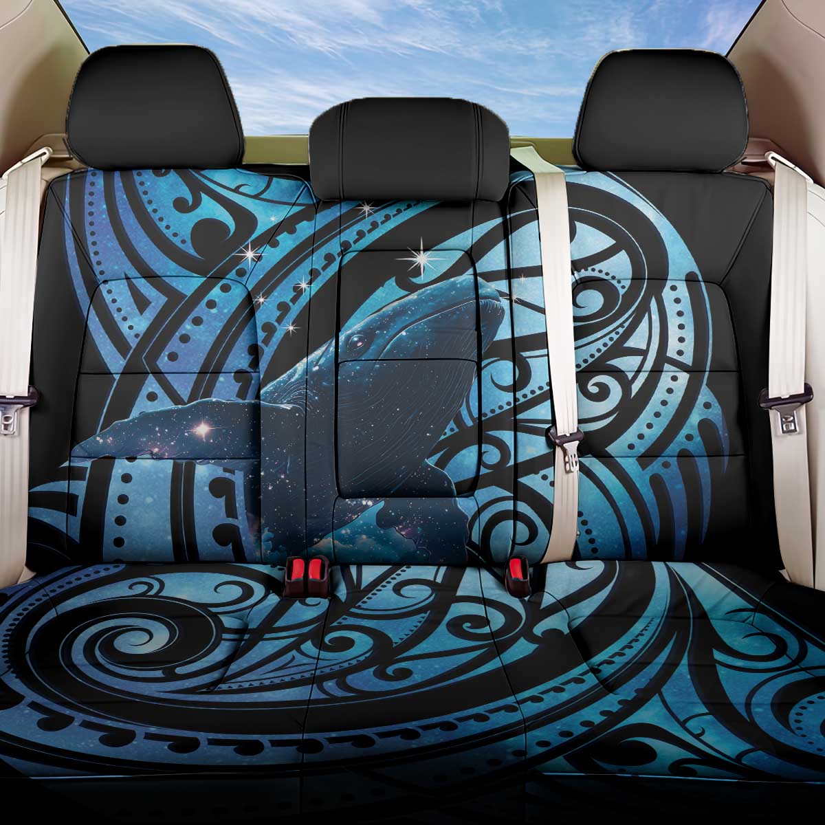 New Zealand Matariki Back Car Seat Cover Maori Humpback Whale Galaxy