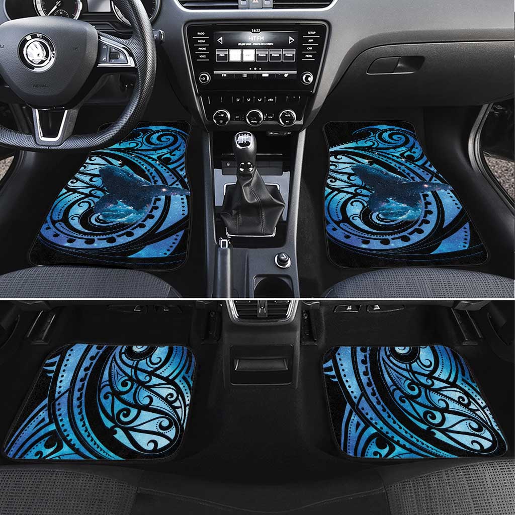 New Zealand Matariki Car Mats Maori Humpback Whale Galaxy LT22 Set 4pcs Blue - Polynesian Pride