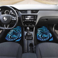 New Zealand Matariki Car Mats Maori Humpback Whale Galaxy LT22 Set 2pcs - Front Blue - Polynesian Pride