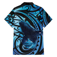 New Zealand Matariki Family Matching Off Shoulder Short Dress and Hawaiian Shirt Maori Humpback Whale Galaxy