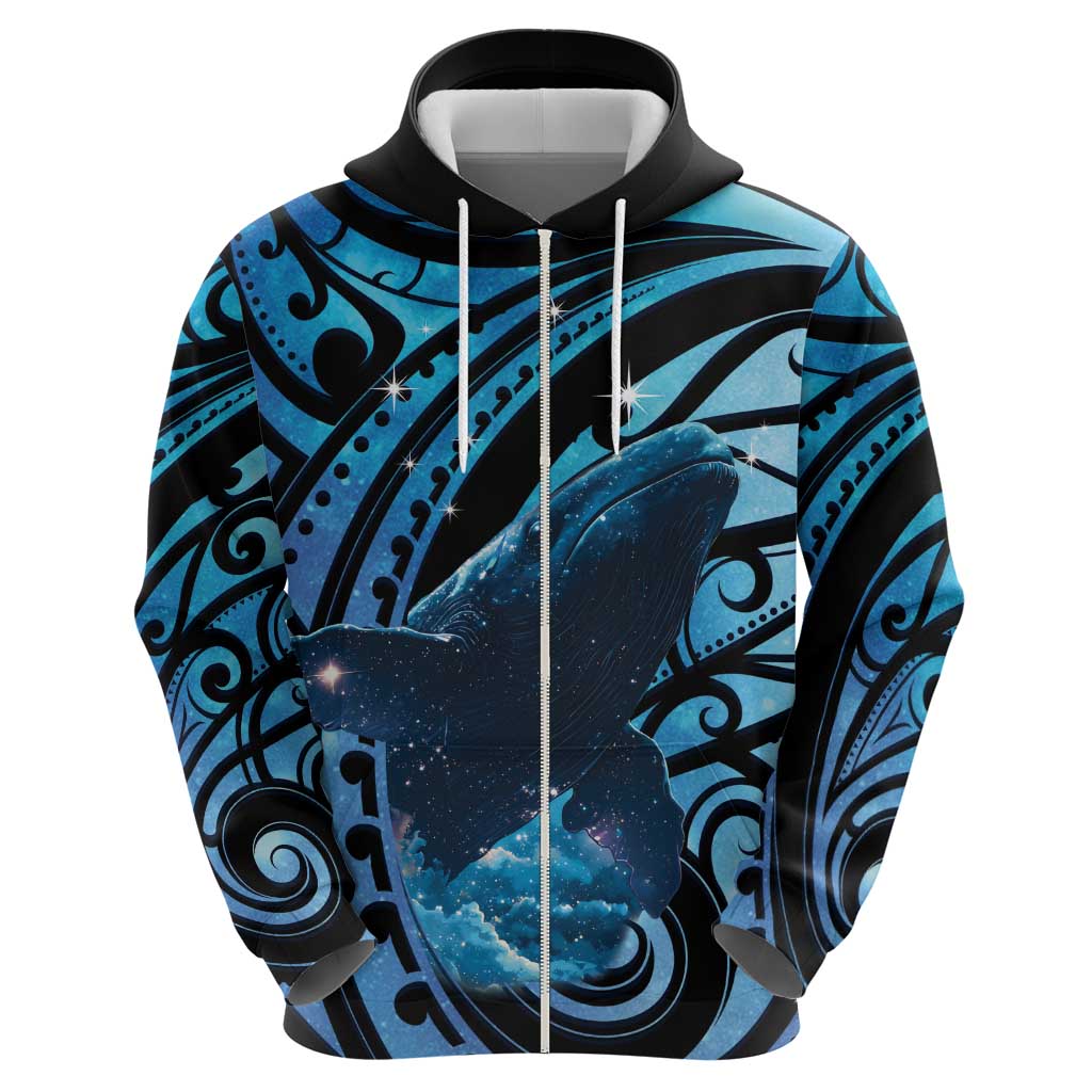 New Zealand Matariki Hoodie Maori Humpback Whale Galaxy LT22 - Polynesian Pride