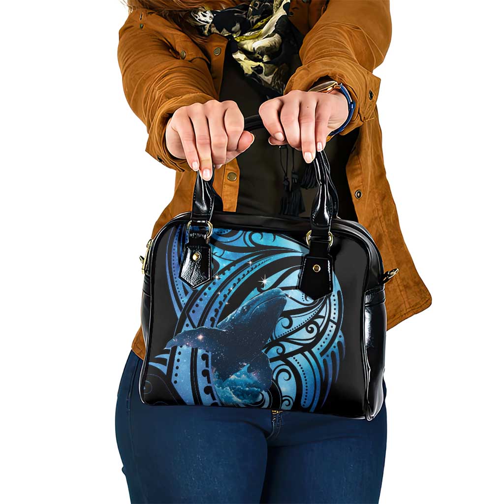 New Zealand Matariki Shoulder Handbag Maori Humpback Whale Galaxy LT22 One Size Blue - Polynesian Pride