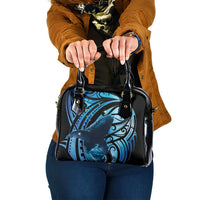 New Zealand Matariki Shoulder Handbag Maori Humpback Whale Galaxy LT22 One Size Blue - Polynesian Pride