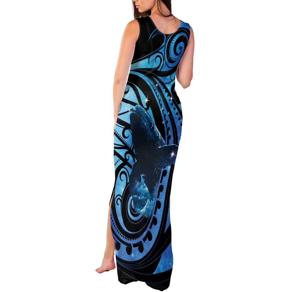 New Zealand Matariki Tank Maxi Dress Maori Humpback Whale Galaxy LT22 - Polynesian Pride