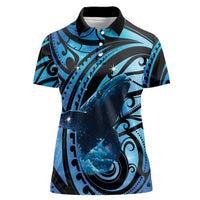 New Zealand Matariki Women Polo Shirt Maori Humpback Whale Galaxy