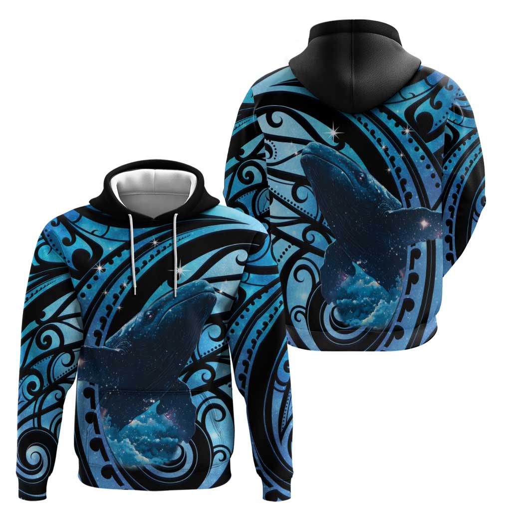 New Zealand Matariki Zip Hoodie Maori Humpback Whale Galaxy LT22 - Polynesian Pride
