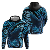 New Zealand Matariki Zip Hoodie Maori Humpback Whale Galaxy LT22 - Polynesian Pride