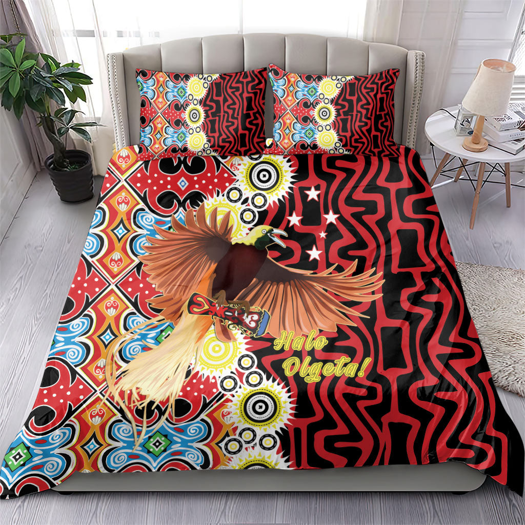 Papua New Guinea Pidgin Language Week Bedding Set Halo Olgeta Tok Pisin Wik Bird Of Paradise Oro Batik LT22 - Polynesian Pride