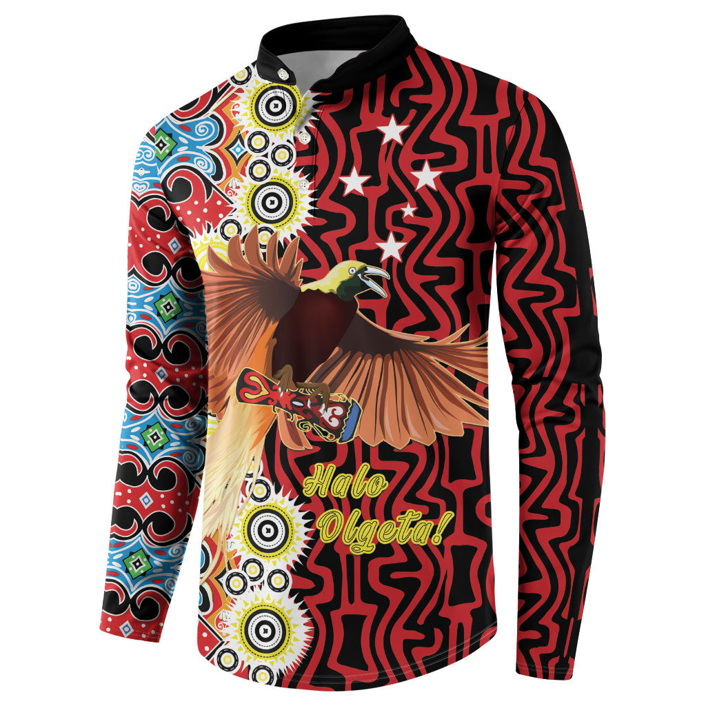 Personalised Papua New Guinea Pidgin Language Week Button Sweatshirt Halo Olgeta Tok Pisin Wik Bird Of Paradise Oro Batik LT22 - Polynesian Pride