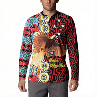 Personalised Papua New Guinea Pidgin Language Week Button Sweatshirt Halo Olgeta Tok Pisin Wik Bird Of Paradise Oro Batik LT22 - Polynesian Pride