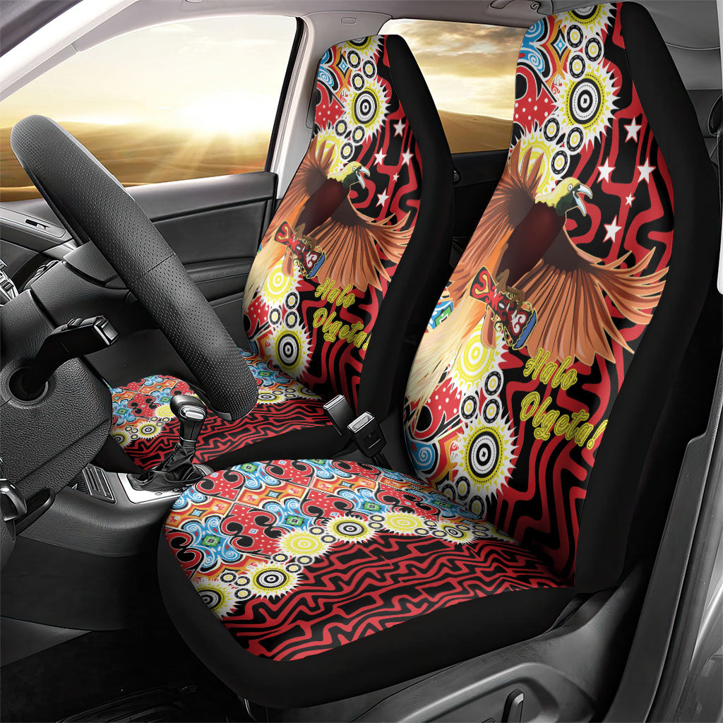 Papua New Guinea Pidgin Language Week Car Seat Cover Halo Olgeta Tok Pisin Wik Bird Of Paradise Oro Batik LT22 - Polynesian Pride