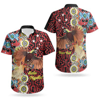 Personalised Papua New Guinea Pidgin Language Week Couples Matching Mermaid Dress and Hawaiian Shirt Halo Olgeta Tok Pisin Wik Bird Of Paradise Oro Batik LT22 - Polynesian Pride