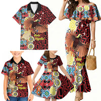 Personalised Papua New Guinea Pidgin Language Week Family Matching Mermaid Dress and Hawaiian Shirt Halo Olgeta Tok Pisin Wik Bird Of Paradise Oro Batik LT22 - Polynesian Pride