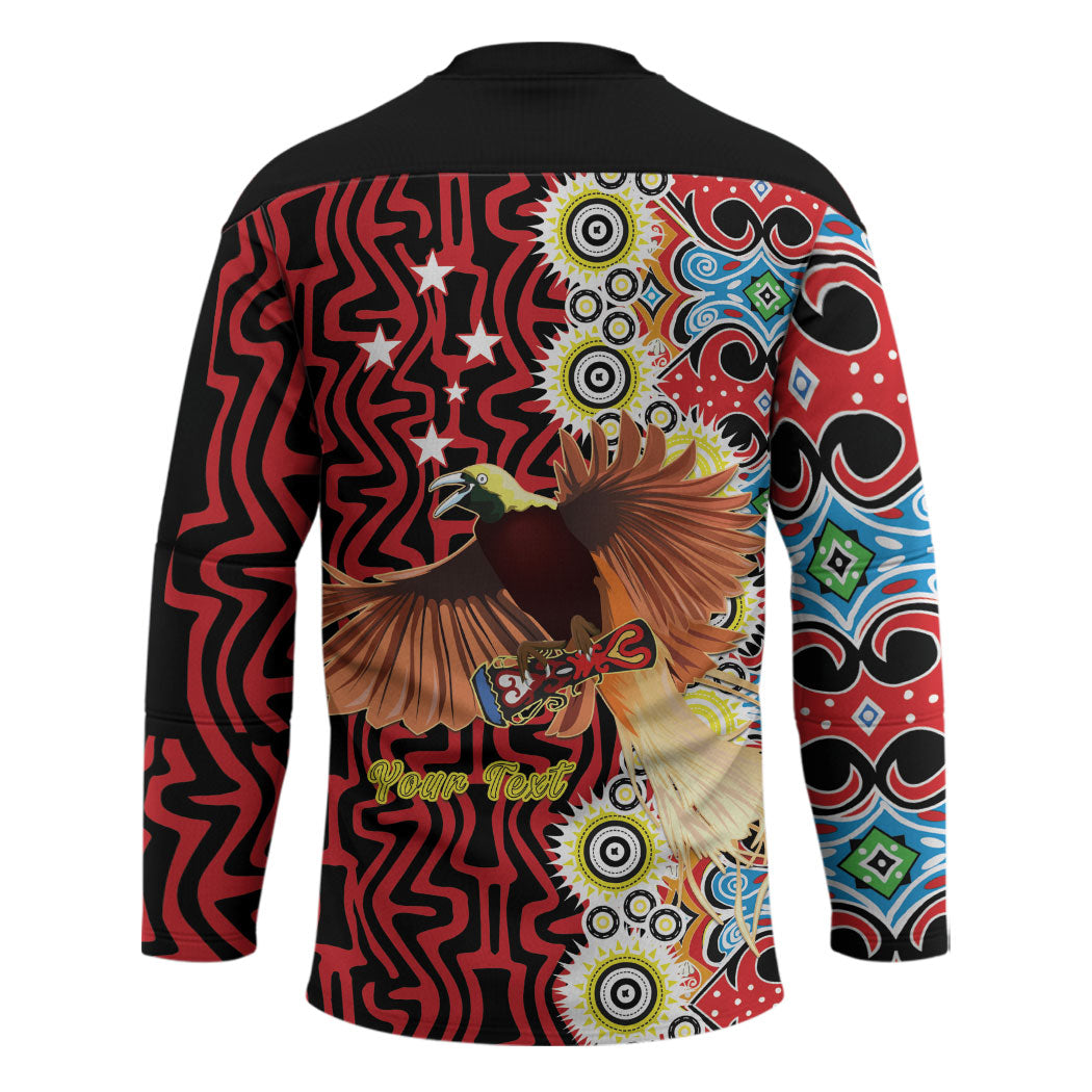 Personalised Papua New Guinea Pidgin Language Week Hockey Jersey Halo Olgeta Tok Pisin Wik Bird Of Paradise Oro Batik LT22 - Polynesian Pride