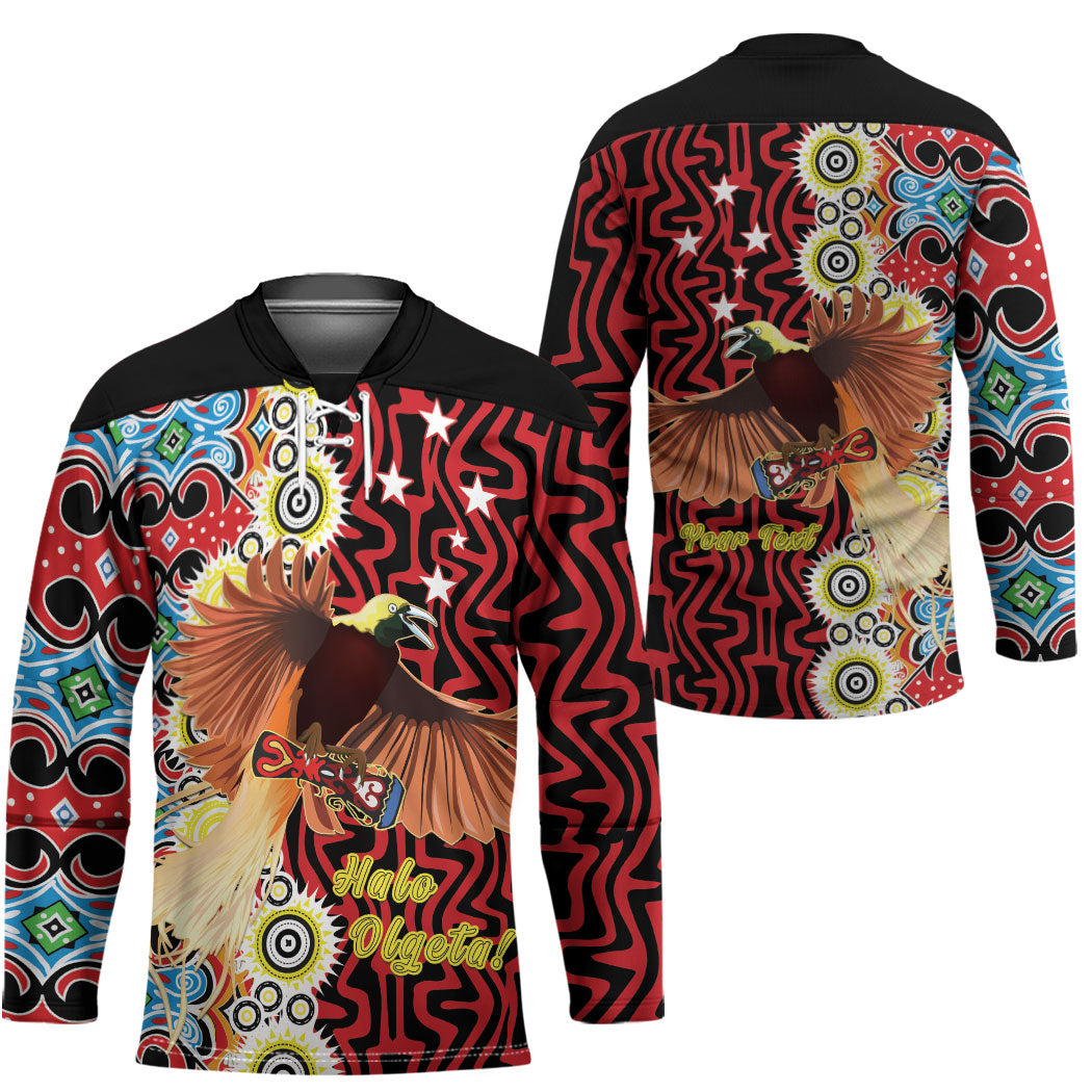 Personalised Papua New Guinea Pidgin Language Week Hockey Jersey Halo Olgeta Tok Pisin Wik Bird Of Paradise Oro Batik LT22 - Polynesian Pride