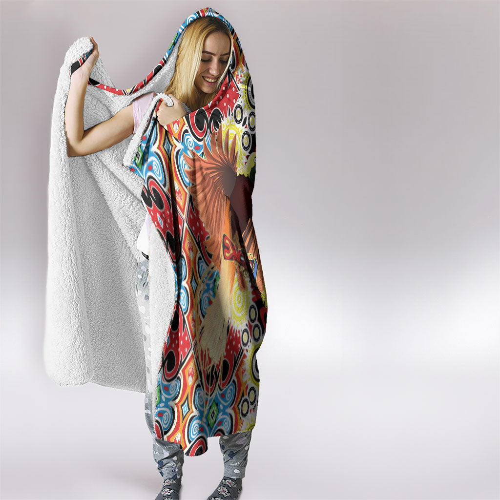Papua New Guinea Pidgin Language Week Hooded Blanket Halo Olgeta Tok Pisin Wik Bird Of Paradise Oro Batik LT22 - Polynesian Pride