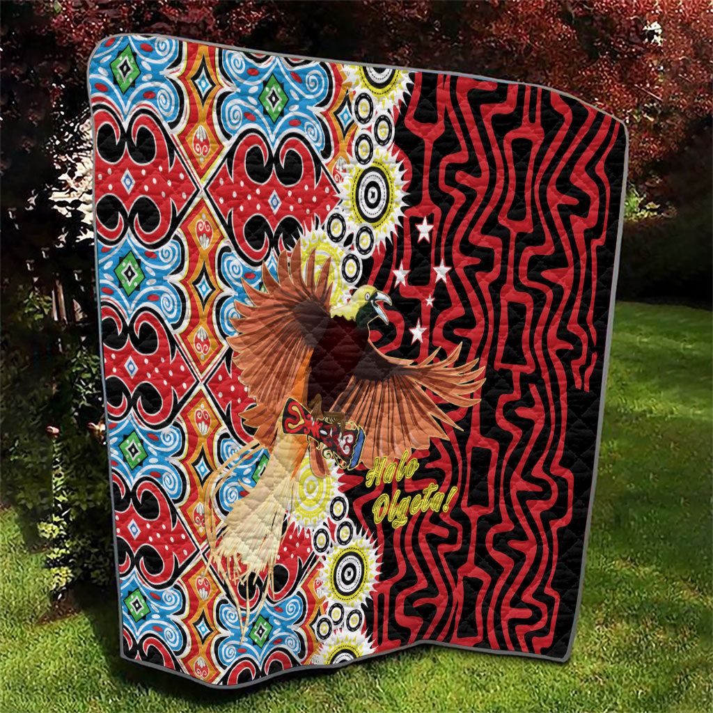 Papua New Guinea Pidgin Language Week Quilt Halo Olgeta Tok Pisin Wik Bird Of Paradise Oro Batik LT22 - Polynesian Pride