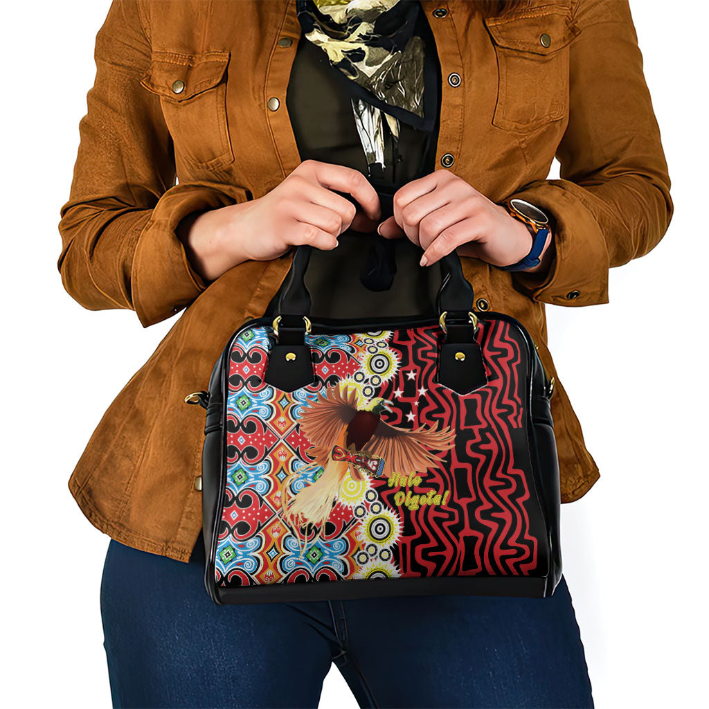 Papua New Guinea Pidgin Language Week Shoulder Handbag Halo Olgeta Tok Pisin Wik Bird Of Paradise Oro Batik LT22 - Polynesian Pride