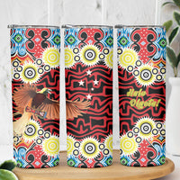 Papua New Guinea Pidgin Language Week Skinny Tumbler Halo Olgeta Tok Pisin Wik Bird Of Paradise Oro Batik LT22 - Polynesian Pride